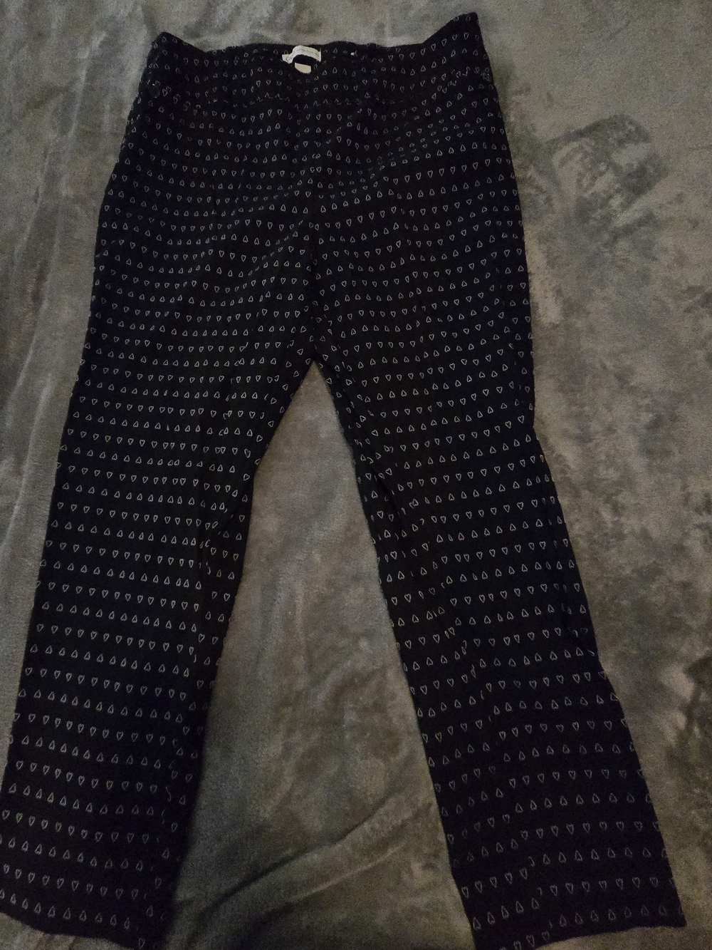 Cato Black Pants With White Heart Print High Rise Size 16W